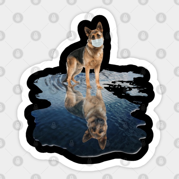 German Shepherd Dogs Lover - German Shepherd Face Mask Funny - German Shepherd T-Shirt Sticker by AteezStore